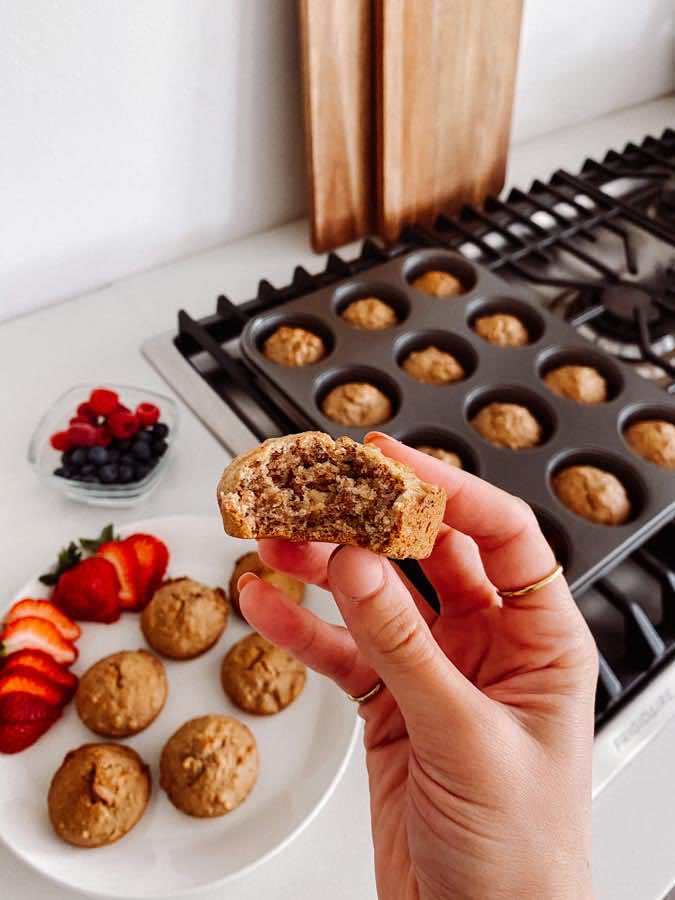 These Walnut Crunch Banana Muffins are perfect for a quick grab-and-go breakfast. Pair with some Greek yogurt, hard boiled eggs, or some cottage cheese with a side of fruit for a balanced breakfast!