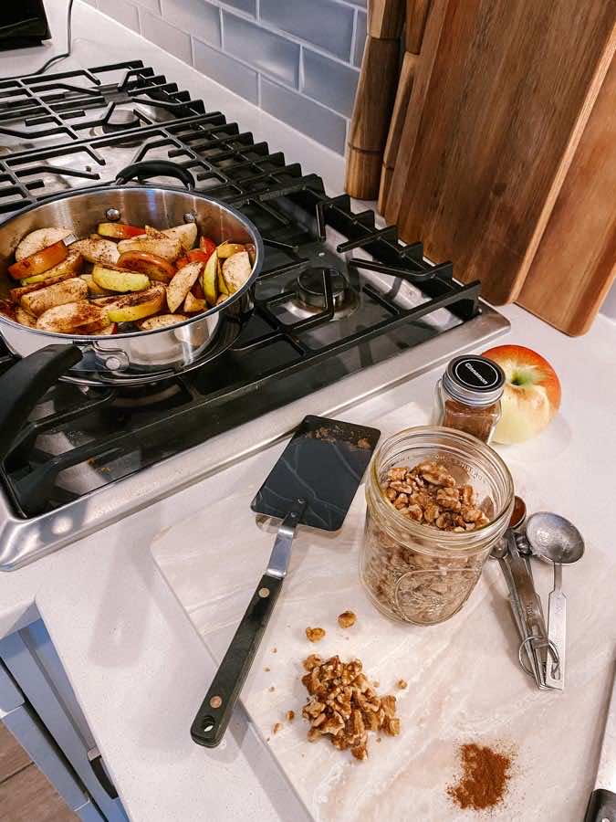 These Sautéed Apples are the perfect fall dessert. They’re quick and easy to make, all while filling your home with the smells of autumn!