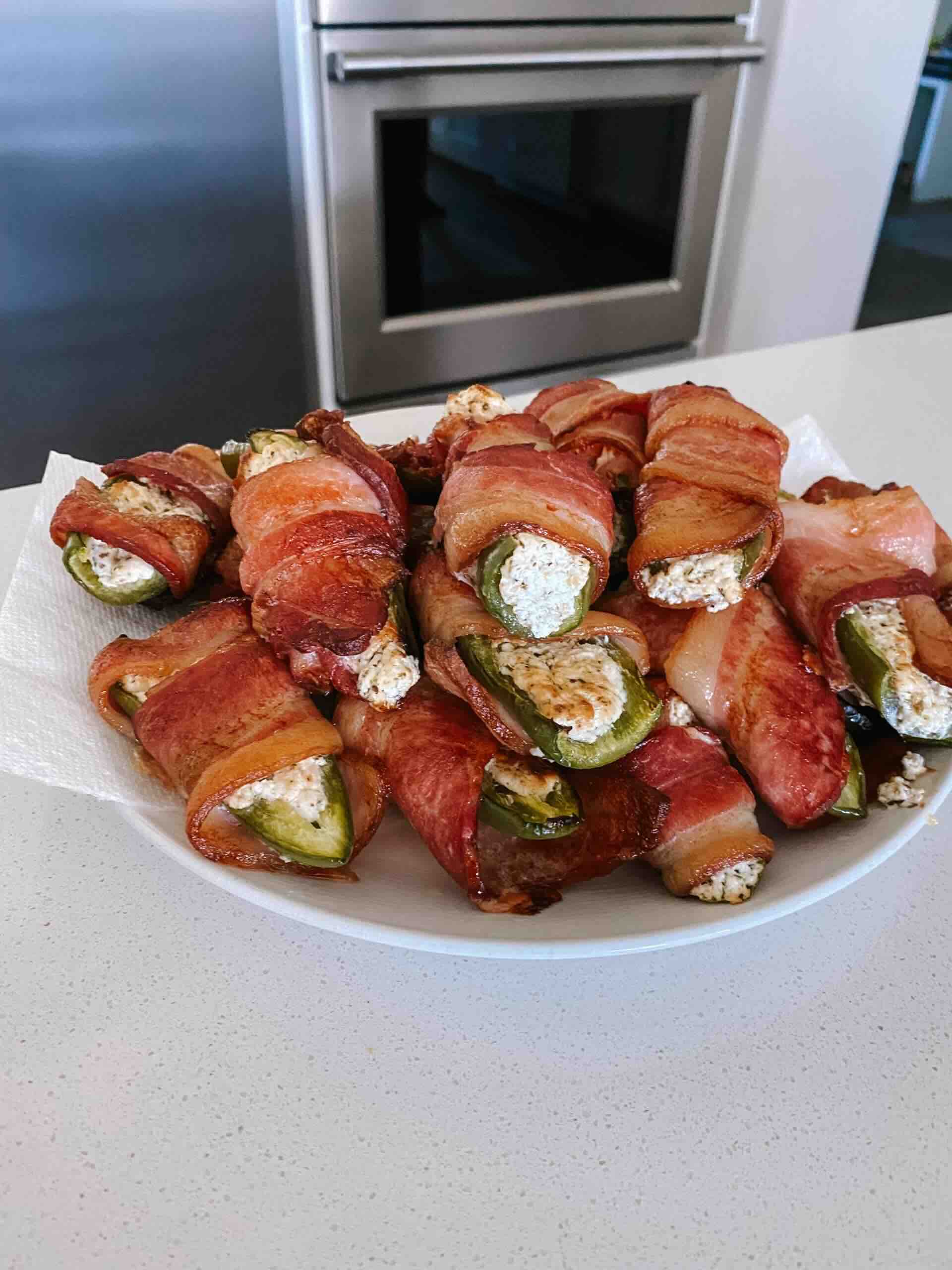 Bacon Wrapped Goat Cheese Poppers