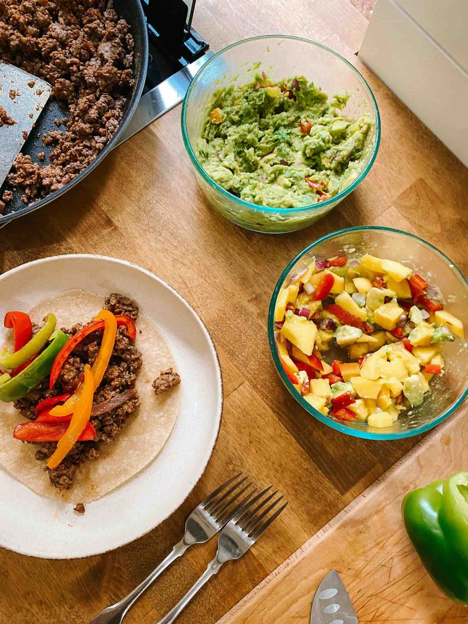 The most refreshing tangy mango avocado salsa.