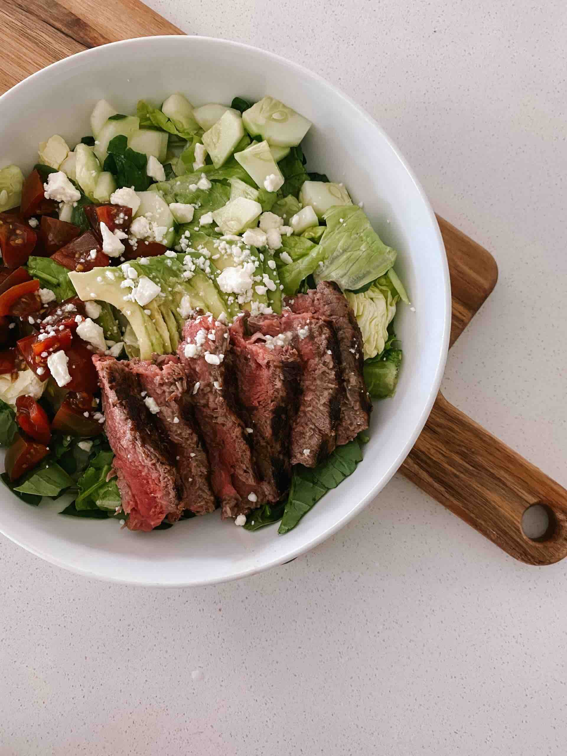 The Best Steak Salad with Tangy Salad Dressing