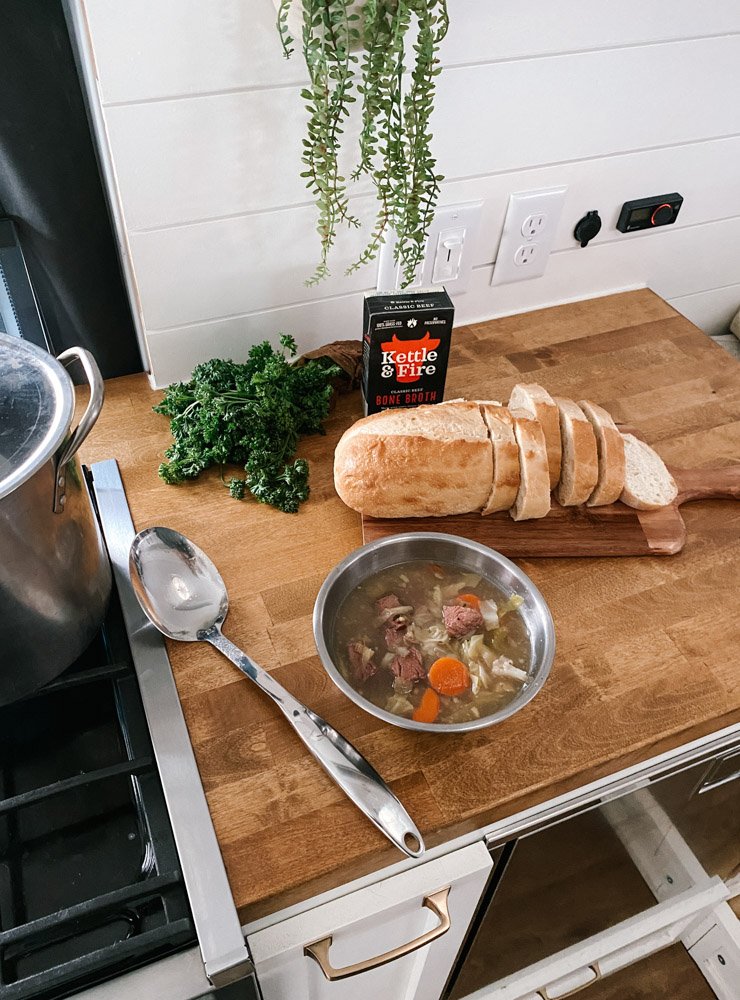 Mom's Famous Homemade Beef Vegetable Soup is a staple recipe during the colder months thanks to the hearty and delicious flavor.