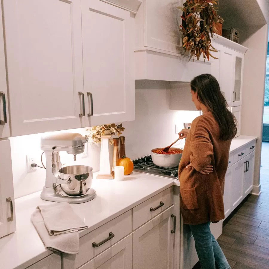 High protein beef chili being made by Abigail Jean.