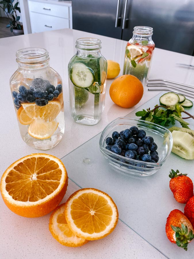 Stay hydrated with these fun, colorful Fruit and Veggie Infused Water recipes! Perfect for when you are craving a healthy, flavorful drink.