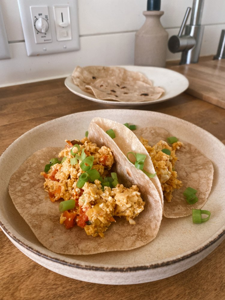 Goat Cheese & Chive Homemade Breakfast Tacos