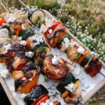 Greek style kebabs with homemade tzatziki sauce.