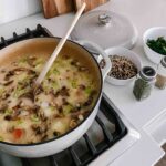 Creamy chicken wild rice soup.