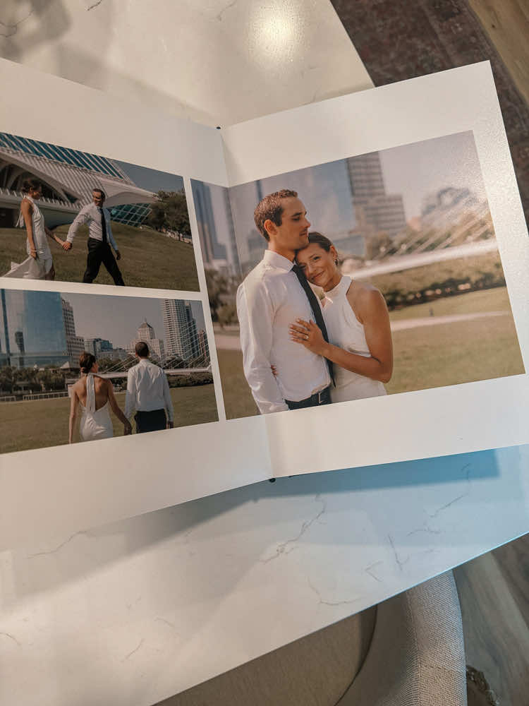 Cherishing our most favorite memories from our wedding reception, by creating a reception photo album.